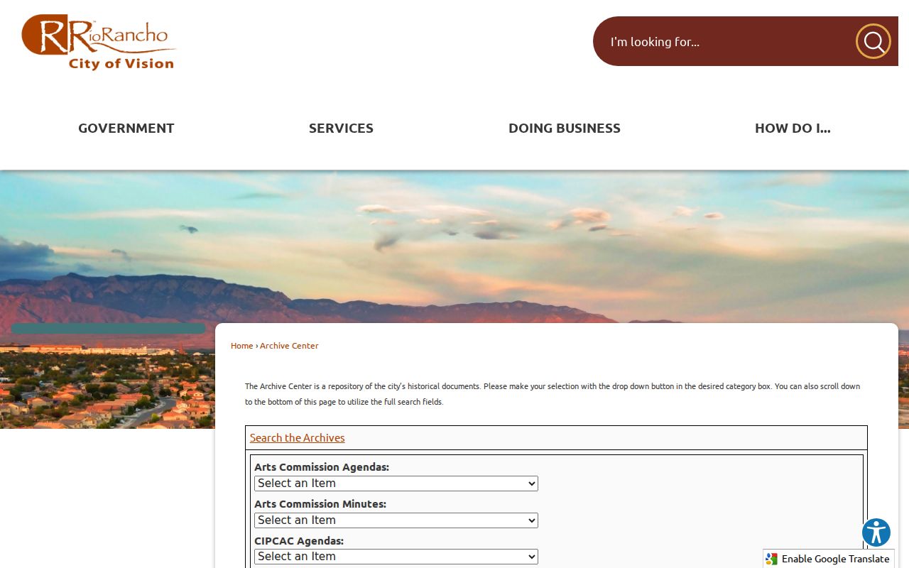 Rio Rancho city directory research at the City Archive Center