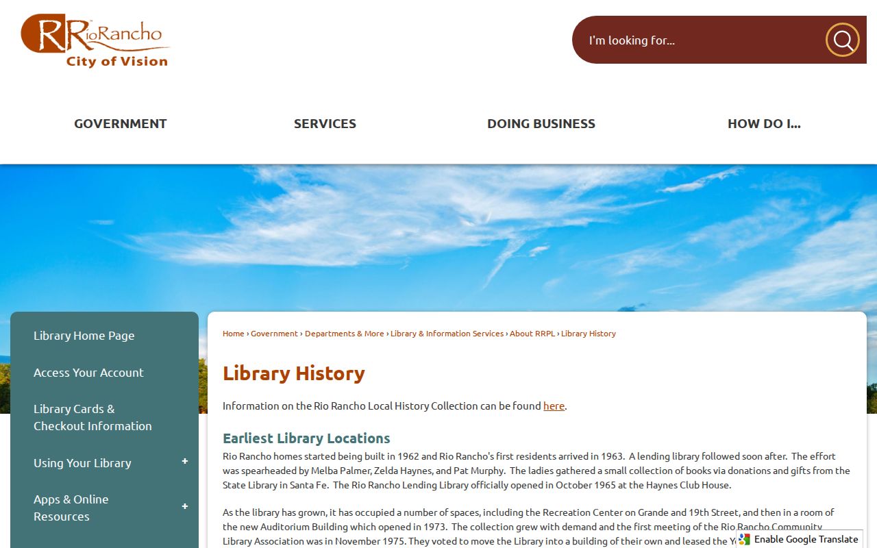 Rio Rancho city directory research through public library history