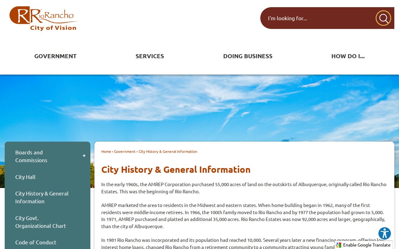 Rio Rancho residents directory planned community and city history