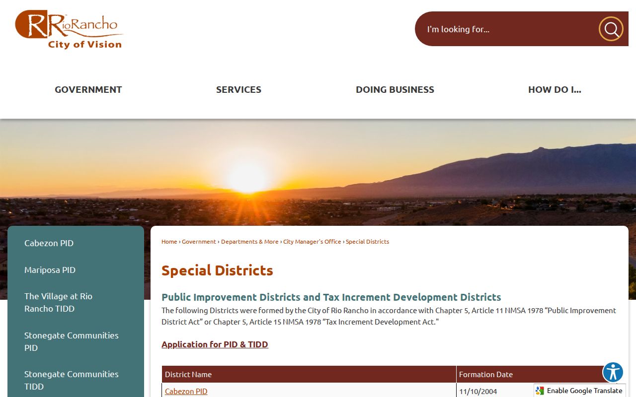 Rio Rancho neighbors special districts and neighborhood development context