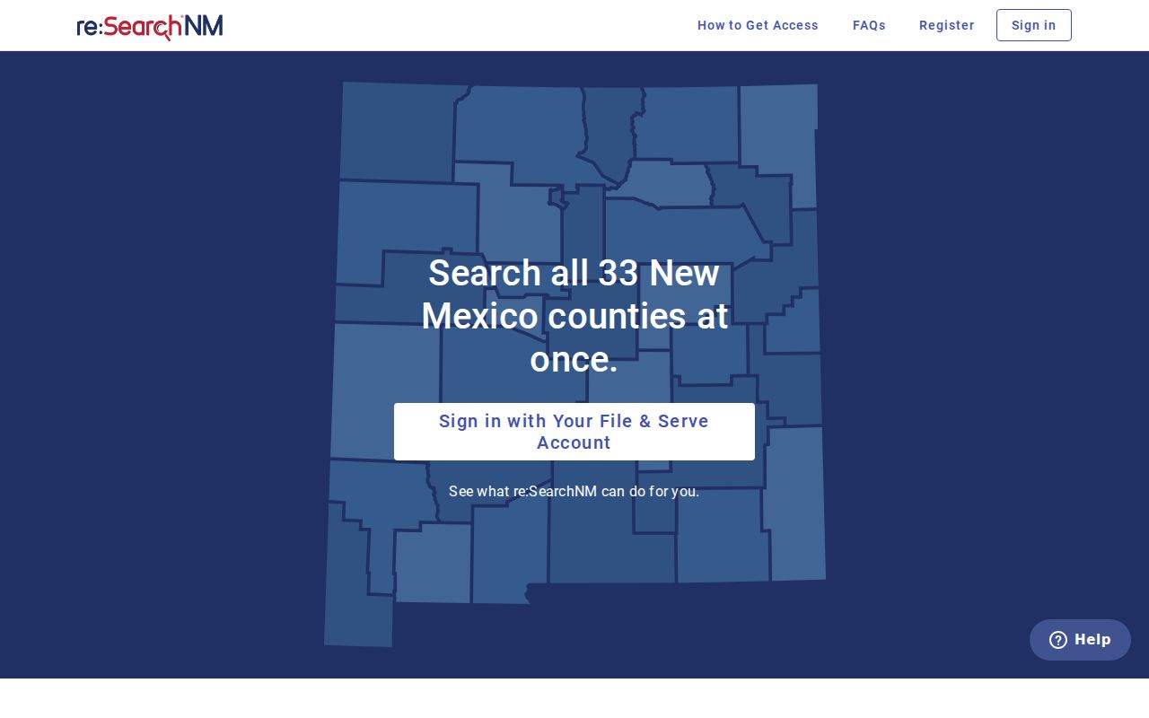 Rio Rancho resident lookup view of New Mexico re:SearchNM role-based access