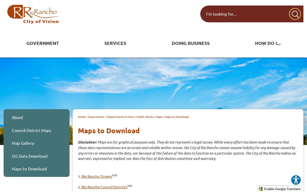 Rio Rancho street directory neighborhoods streets and units maps