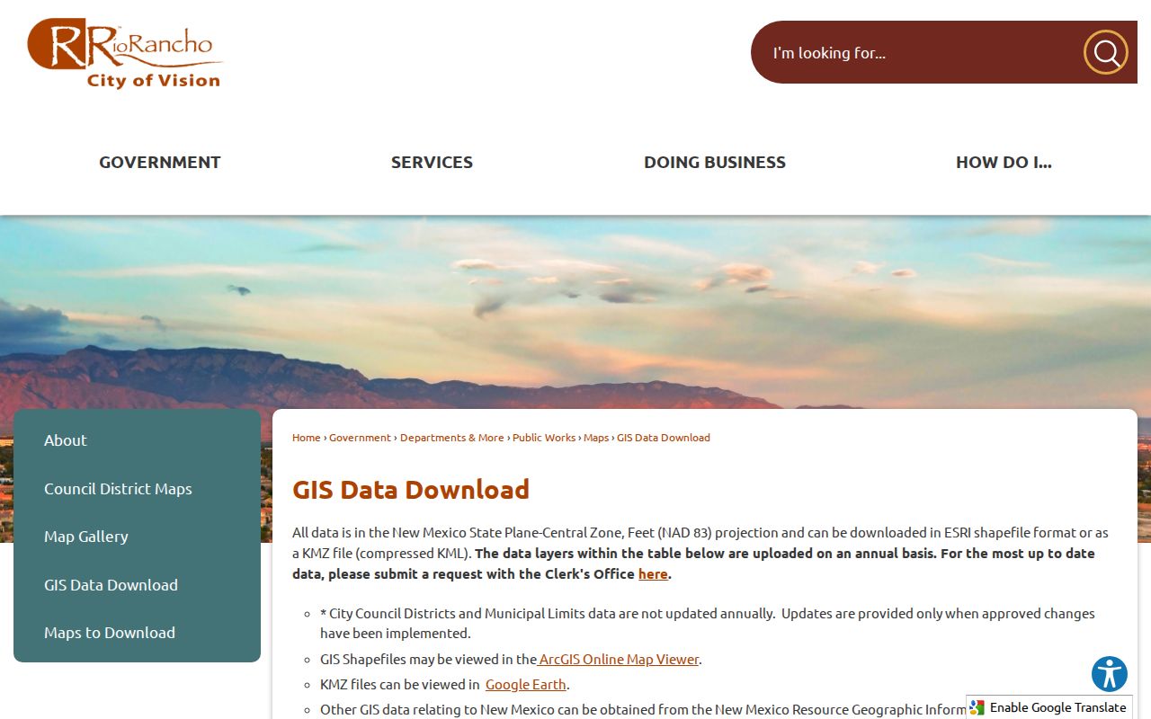 Rio Rancho street directory parcel and address-range GIS downloads